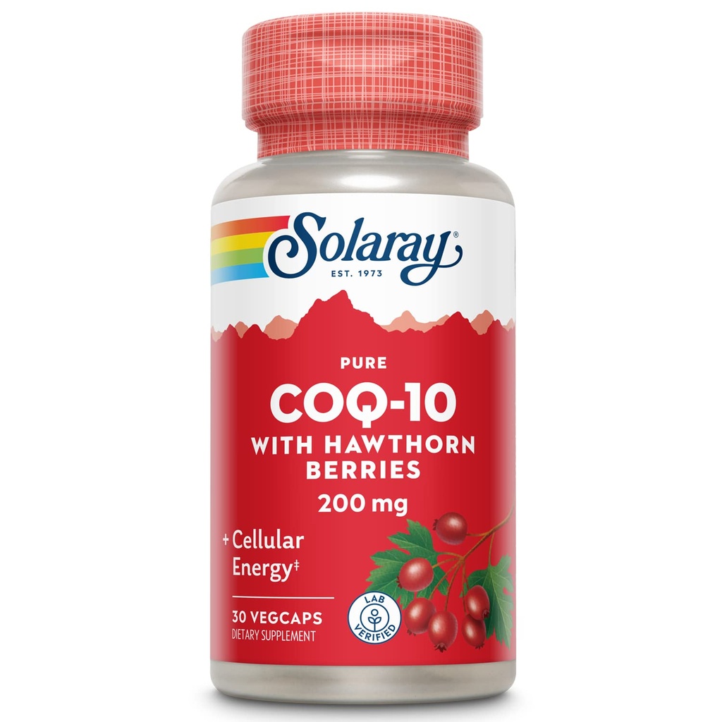 SOLARAY Pure CoQ-10 200 mg de Cœur en santé et soutien à l'énergie cellulaire