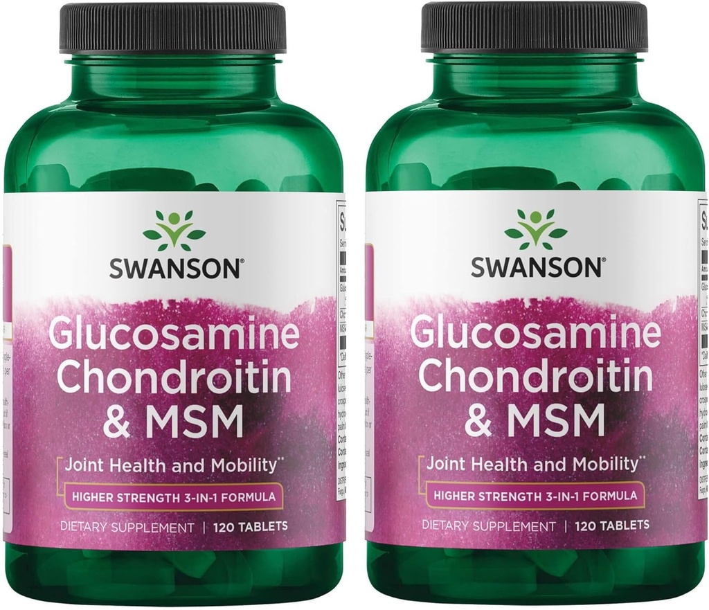 Swanson Glucosamine Chondroitin & Msm 500/400/200 Milligramme 120 Tabs (2 Pack)