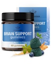 HERBAMA Brain Support Gummis – Brain Focus Supplements für Erwachsene mit Ashwagandha, Bacopa Monnieri, Vitamin C & B12 – Vegan, Non-GMO Calming Gummis – 60 Pectin-Based Blueberry-Flavored Chews