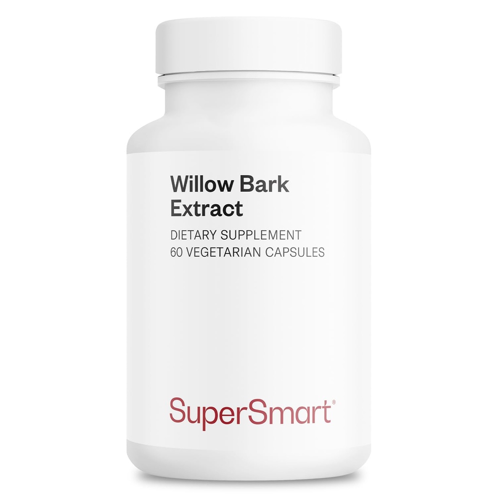 Supersmart - Estratto di corteccia salice 530mg al giorno (alta potenza) - 15% Salicina - Natural Willow Bark Herb Supplemento | Non-OGM & Gluten Free - 60 capsule vegetariane