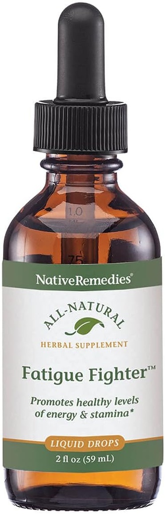 Rimedi nativi combattente faticoso - Tutto integratore naturale di erbe per il supporto energetico, Stamina e Vitality - 59 mL