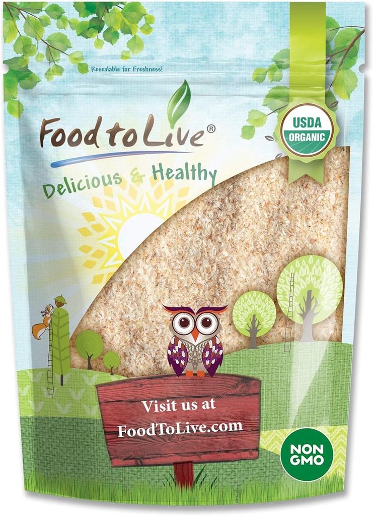 Essen zum Leben - Bio Volle Psyllium Husks, 1 Pfund - Non-GMO Flakes, Vegan, Unsweetened, Unflavored, Reich an Ballaststoffen, Natürliche Lebensmittel Thickener, Groß für das Backen