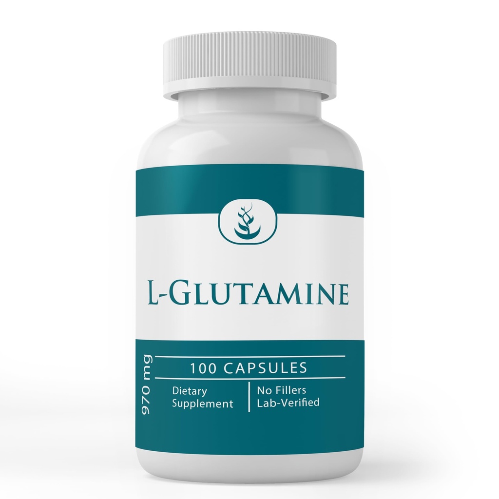 Reine Original Zutaten L-Glutamin Natürlich Sourced Amino Acid, Non-GMO & Gluten-Free (100 Kapseln)