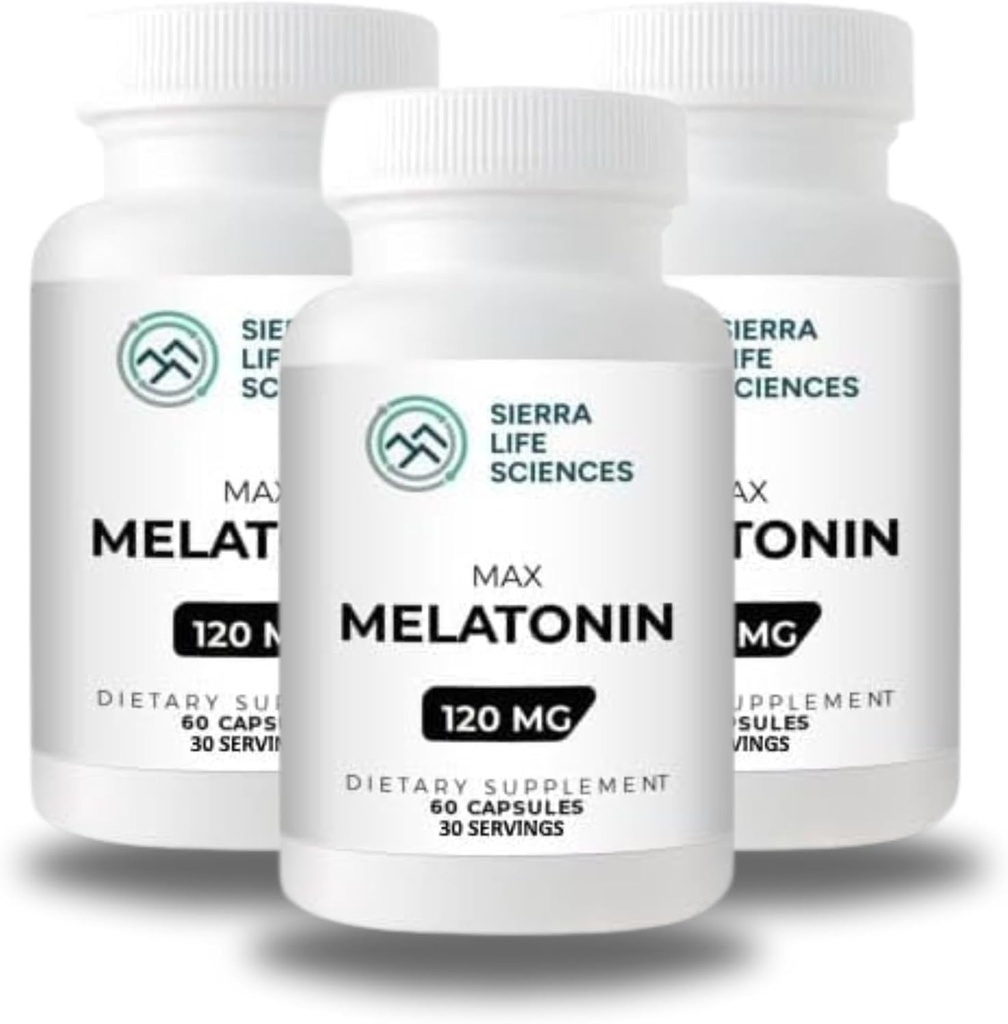 120 mg Melatonina ad alta dose Max in capsule Easy-to-Swallow - 30 Serve (Pack of 3)