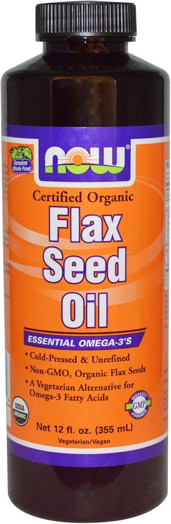NOW Olio di semi di lino, 12 once (pacchetto di 2)