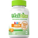 Wellvites Sugar Free Kids Immune Daily Gummy Vitamins - Vegan, Non OGM - Vitamina C Gummies per bambini Supporto immunitario, Nessun dolcificante artificiale, Senza glutine, Gelatin-Free, 60 Conte (30 giorni di alimentazione)