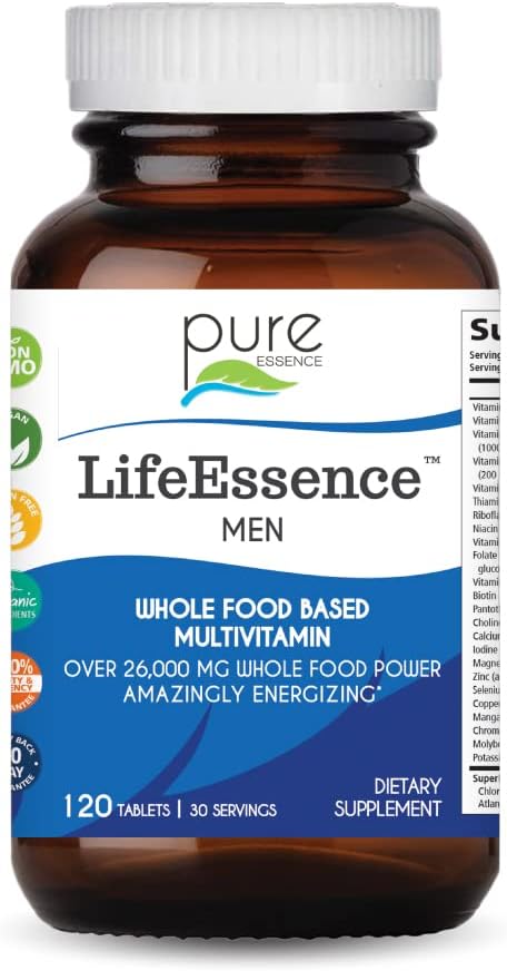 Pure Essence Labs LifeEssence Mens Formula - World's Most Energetic Multiple - The Master Multiple - 120 Tablets