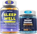 Melatonin Free Natural Sleep Gummies für Erwachsene + Liposomal Glutathione Gummies Supplement für Damen