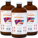 LIQUIDHEALTH Mega énergie Méthylated B-Complex, supplément de vitamine liquide adulte - Augmenter l'énergie, soulager le stress et la fatigue, le soutien immunitaire, le coeur et la santé de la gueule - Fabriqué aux États-Unis, végétalien, sans sucre (3 pack)