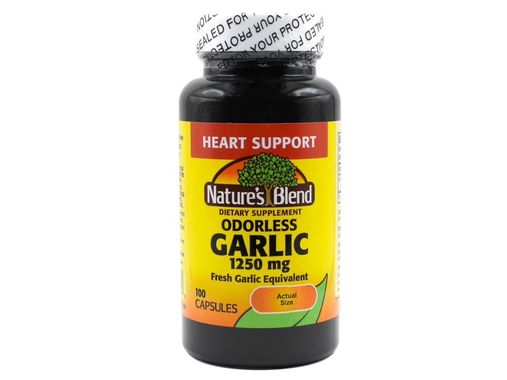 Mélange naturel sans odorat Ail 1 250 mg 100 Caps