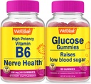 WellJa High Potency Vitamin B6 + Glucose, Gummie Bundle - Große Verkostung, Vitamin-Ergänzung, Glutenfrei, GVOfrei, Kaugummi