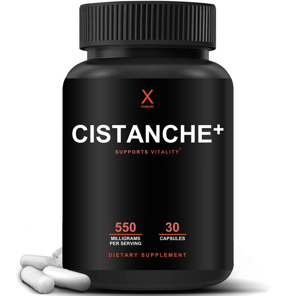 Humanx Cistanche+ 550MG (Cistanche Tubulosa Extract Powder for Men) USA Made - Easy to Swallow Capsules - Leistungsstarke Ergänzung zur sportlichen Leistung, Kraft und Vitalität