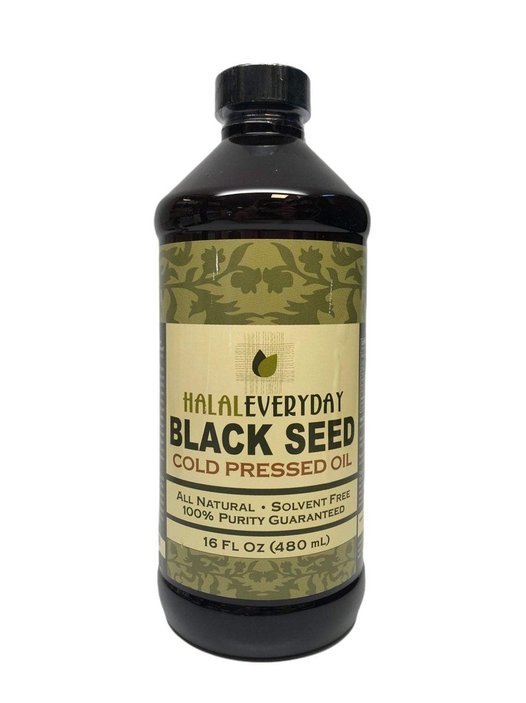 Huile de graines noires pures - 16 OZ - Graines noires pressées 100% pures et froides - Non OGM et végétaliens - Nigella Sativa