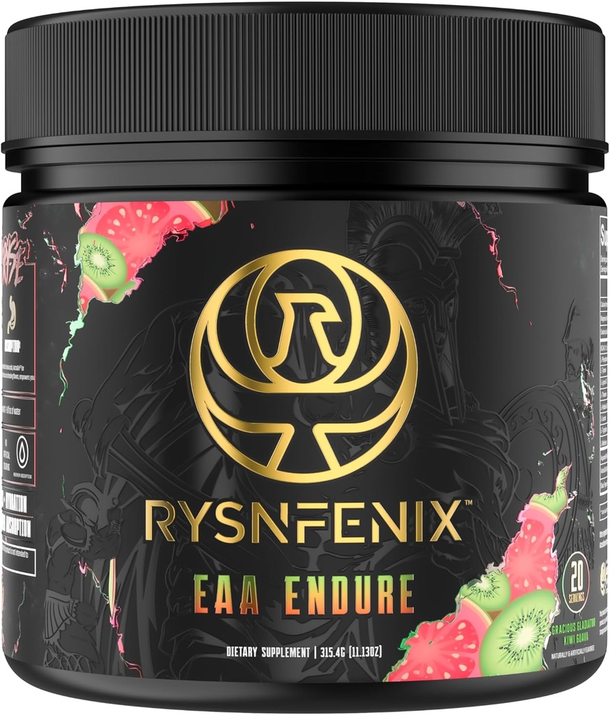 EAA Endure - 11g EAA + BCAA mit Astragin & Schwarz Pfeffer Extrakt für verbesserte Aminosäure Absorption & Aquamin Elektrolyte für Hydration | 25 Portionen (Kiwi Guava)