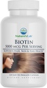 Nature's Lab Biotin 5000 mcg - Fördert gesundes Haar, Haut und Nägel - 120 Kapseln (4 Monate Versorgung)