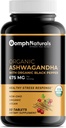 Organic Ashwagandha 675 mg, 60 capsule vegane Pure Organic Ashwagandha Polvere ed estratto di radice