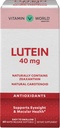 Vitamin World Lutein 40mg 60 Rapid Release Softgels, Augengesundheit, Vision, Antioxidans
