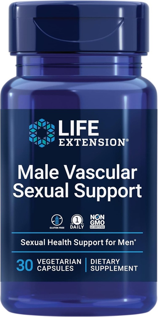 Life Extension Male Vascular Sexual Support, Black Ginger, Kaempferia parviflora, Männlich Sexual Health, Sexual Function, Gluten-Free, Non-GMO, 1-Daily, 30 Vegetarische Kapseln