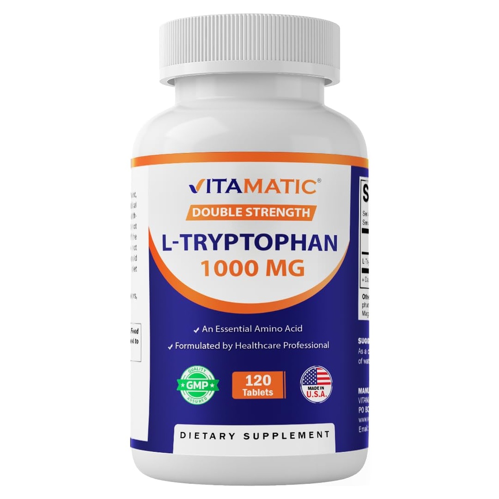 Vitamatic L-Tryptophan 1000mg 120 compresse (120 compresse (confezione di 1)) (1 Bottiglia)