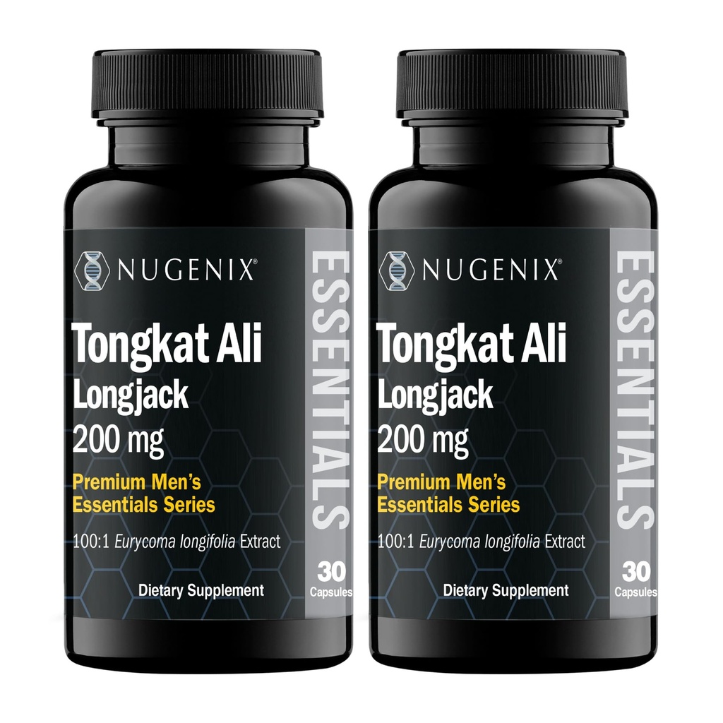 Nugenix Essentials Tongkat Ali pour les hommes, Soutien pour la santé des hommes, Longjack Eurycoma Longifolia Extrait, 60 comte