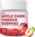 YiLing Améliored Sour-Sweet Goût Gommies de vinaigre de cidre de pomme - 1000mg -Formulé pour soutenir la santé immune Niveaux d'énergie normaux et la santé de la gueule- Gommies d'arôme de pomme Enrichies B12 / B6 / Beetroot