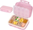 NatureTouch Pill Organizer settimanale, 8 scomparti Materiale Pillola da viaggio con BPA Free per medicina, supplemento, vitamina, olio di pesce, rosa
