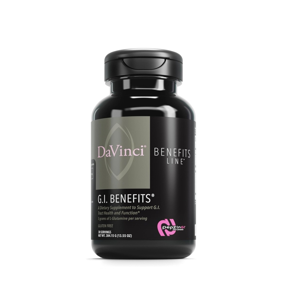 DAVINCI Labs GI Vorteile - Verdauungsergänzungspulver mit Zink & L-Glutamin* - Unterstützung Immunsystem & Gesunde Verdauung* - Gut Health Supplement for Men & Women - 30 Portionen (384,15 g)