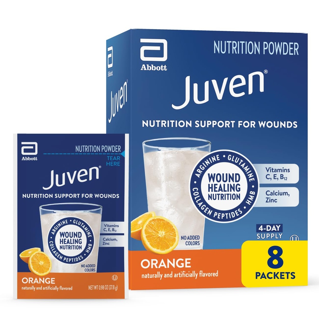 Polvere di bevanda terapeutica del succo di nutrimento Compresi Peptidi del collagene, aminoacidi e HMB per il supporto di guarigione del tessuto, arancione, 48 pacchetti