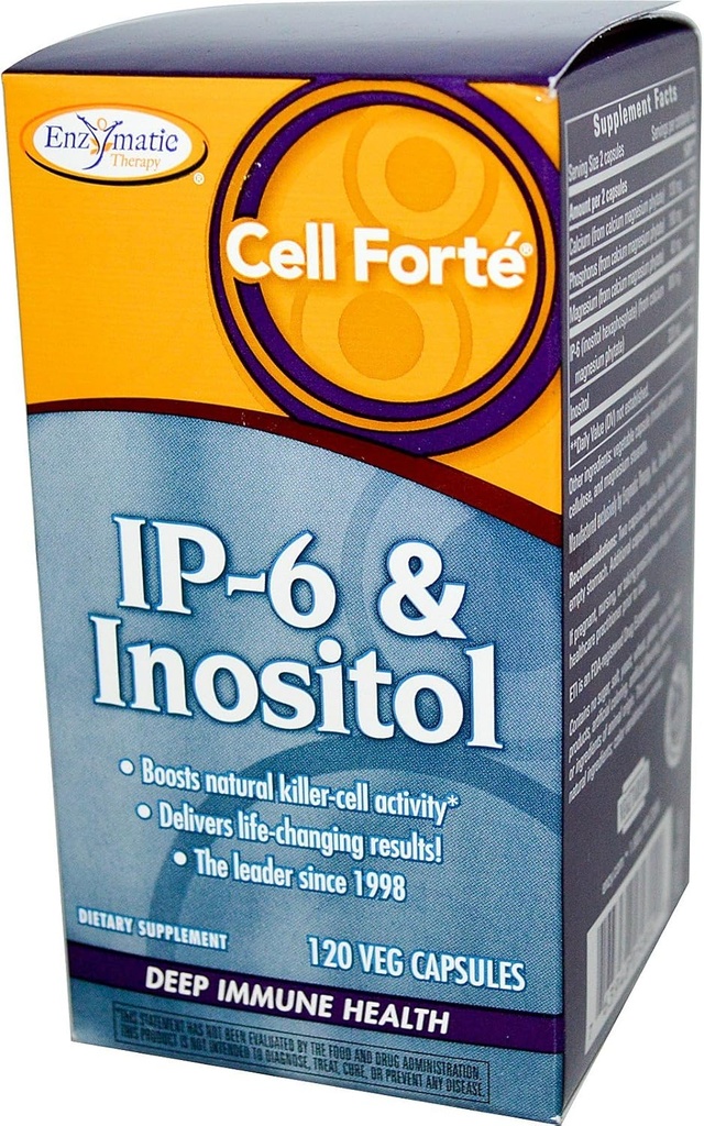 Cellula di terapia enzimatica Forte IP-6 Inositol 120 tappi di verdure