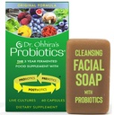 Dr. Ohhira's Probiotics Original Formel 60 Kapseln mit Bonus Beauty Bar Soap Travel Größe 20g - Keine Kälte Ergänzung für Frauen und Männer, 13 Probiotische Strains