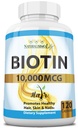 Biotin 10.000 mcg Hohe Potenz - Natürliches Haar, Haut, Nagel & Stoffwechsel 120 Kapseln