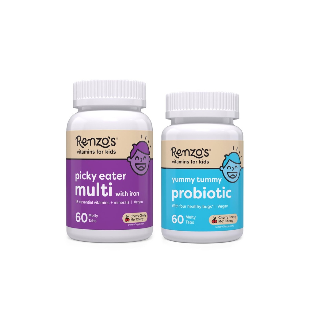 Le vitamine di Renzo Happy Tummies Bundle, Probiotici per Bambini e Piccole Eater Bambini Multivitamina