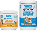 Vetnique Labs Glandex Anal Gland Support Chews Peanut Butter 120 Ct et Seniorbliss All-in-1 Chews 60 Ct Bundle Peanut Butter, Hickory Chicken, Probiotique pour chiens et chats, Glucosamine, Multivitamine