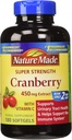 Nature faite canneberge 450mg Extrait 180 Softgels