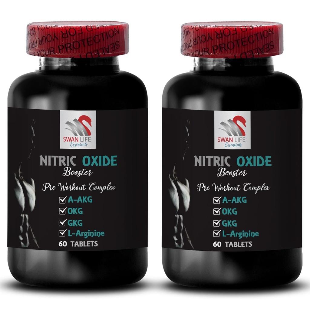 Supplément quotidien - NITRIC OXIDE BOOSTER - Suppléments d'oxyde nitrique pour les hommes, Supplément d'exercice, Performance boost, Power focus, Formule de Stamina, Booster d'endurance, Enhancement musculaire 2 Bouteille 120 Tabs