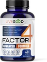 LIVEGOODTM Factor 4, Omega 3 Huile de poisson avec EPA & DHA, CoQ10 et Turmeric, Suppléments avancés Q10 Coenzyme & CoQ10, Suppléments DHA pour support cardiaque, joint et immunitaire, Fabriqué aux États-Unis, 60 Compte,