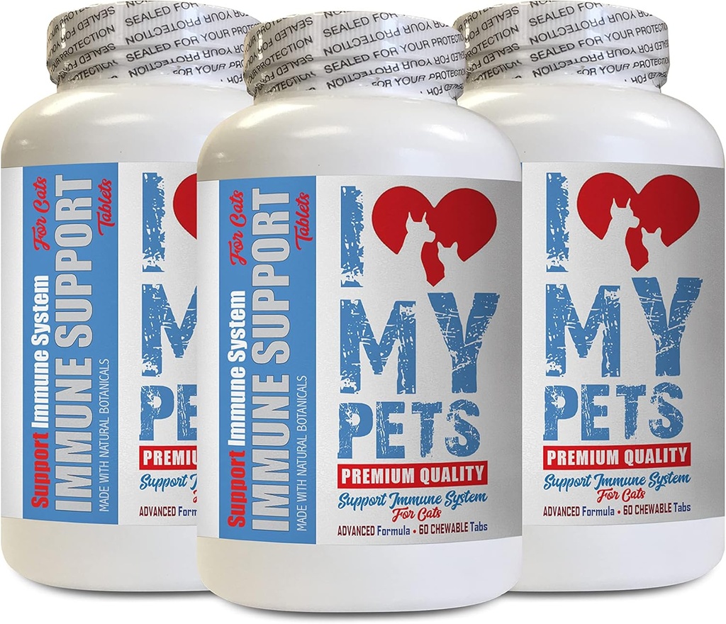 I LOVE MY PETS LLC Kat Immune Supplement - CAT Immune Support - Booster - Healthy Supplement - Selen für Katzen - 180 Treats (3 Flaschen)