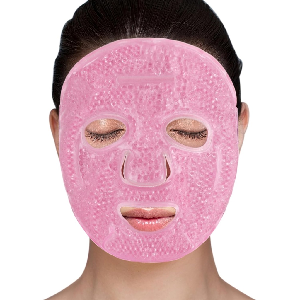 Ghiaccio di faccia di LotFancy, Maschera di faccia di ghiaccio riutilizzabile, Maschera di occhio di faccia freddo di Gel, Compressori freddi caldi per la puffiness, routine facciale, recupero post-chirurgico, mal di testa, cura della pelle, cura del laser post