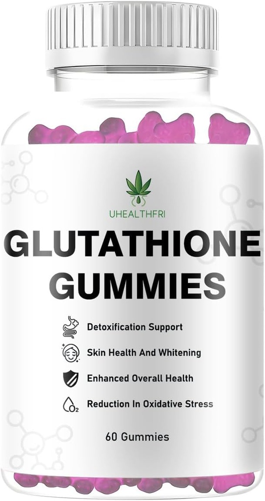 Glutathione Gummies - Sbiancamento della pelle Supplemento per le donne & uomini Non-OGM Glutathione Collagen senza glutine Glow Gummies per capelli pelle muscolare & Joint (1)