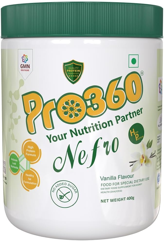 Nefr.o HP 400g (FKA Nephro) - Polvere di supplemento nutrizionale per la cura della dialisi - Formula di alta proteina arricchita con L-Taurine, L-Carnitina per la salute renale/renale – Non Aggiunto Zucchero, Vanilla Flavour