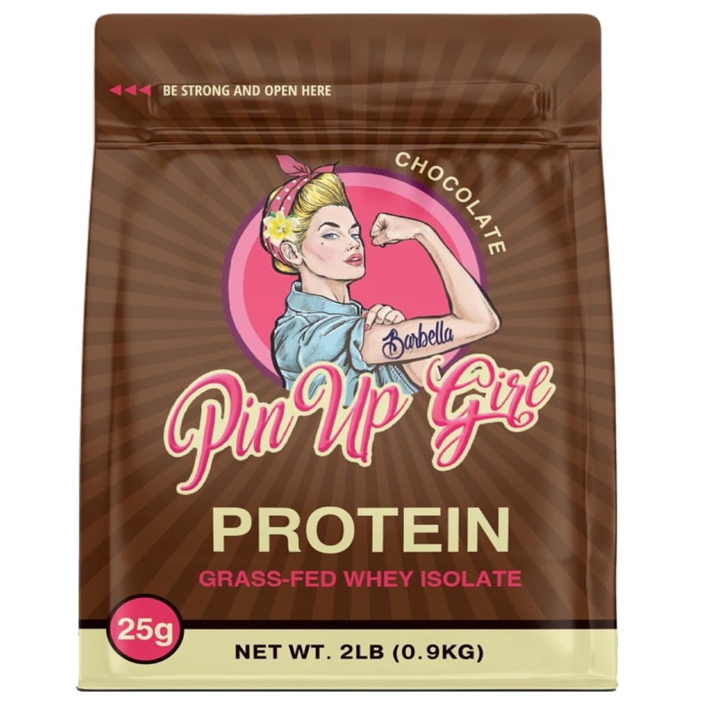 Pin Up Girl Whey Protein Isolate Powder | Cioccolato olandese | 25g di proteine per servire | Proteine del siero di riempimento del muscolo Premium per le donne | Fat Free, Calorie bassa, Carbo basso, Non Aggiunto Zucchero (32 once)