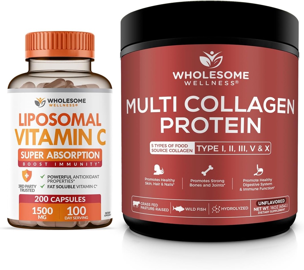 Capsule di vitamina C liposomiali di benessere all'ingrosso + polvere di proteine multi collagene