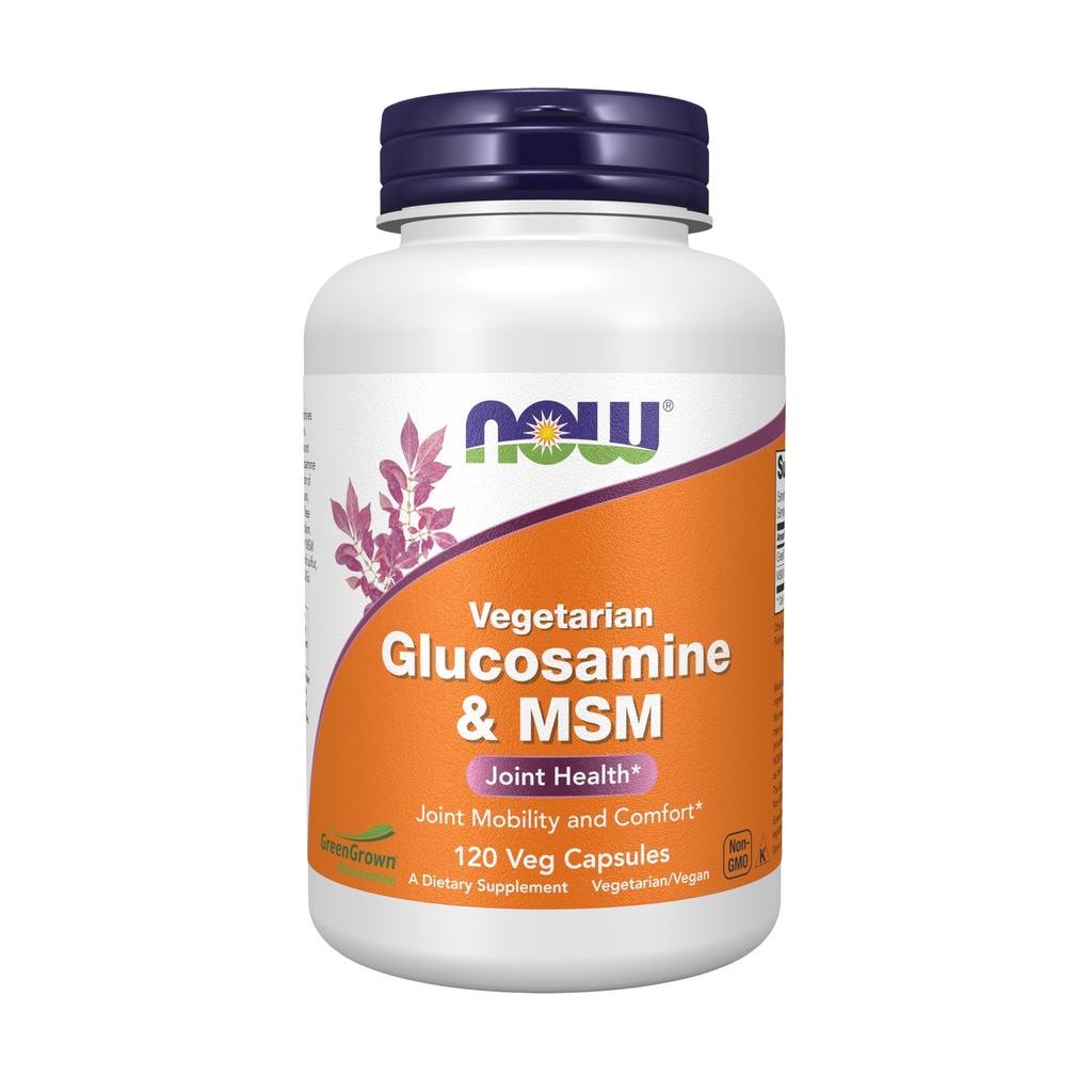 MAINTENANT compléments alimentaires, glucosamine et MSM (GreenGrown® Glucosamine), végétarien, 120 capsules de légumes