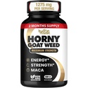 Horny Goat Weed 1275 mg MAX STRENGTH w/Maca (2 Month Supply) - Energy & Performance Complex für Männer und Frauen | 120 Vegan Kapseln