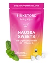 Pink Stork Organic Peppermint Sweets for Morning Sickness and Motion Sickness Support, Aggiunto Vitamina B6, 1st Trimester La gravidanza deve avere - 30 Wrapped Peppermint Candies