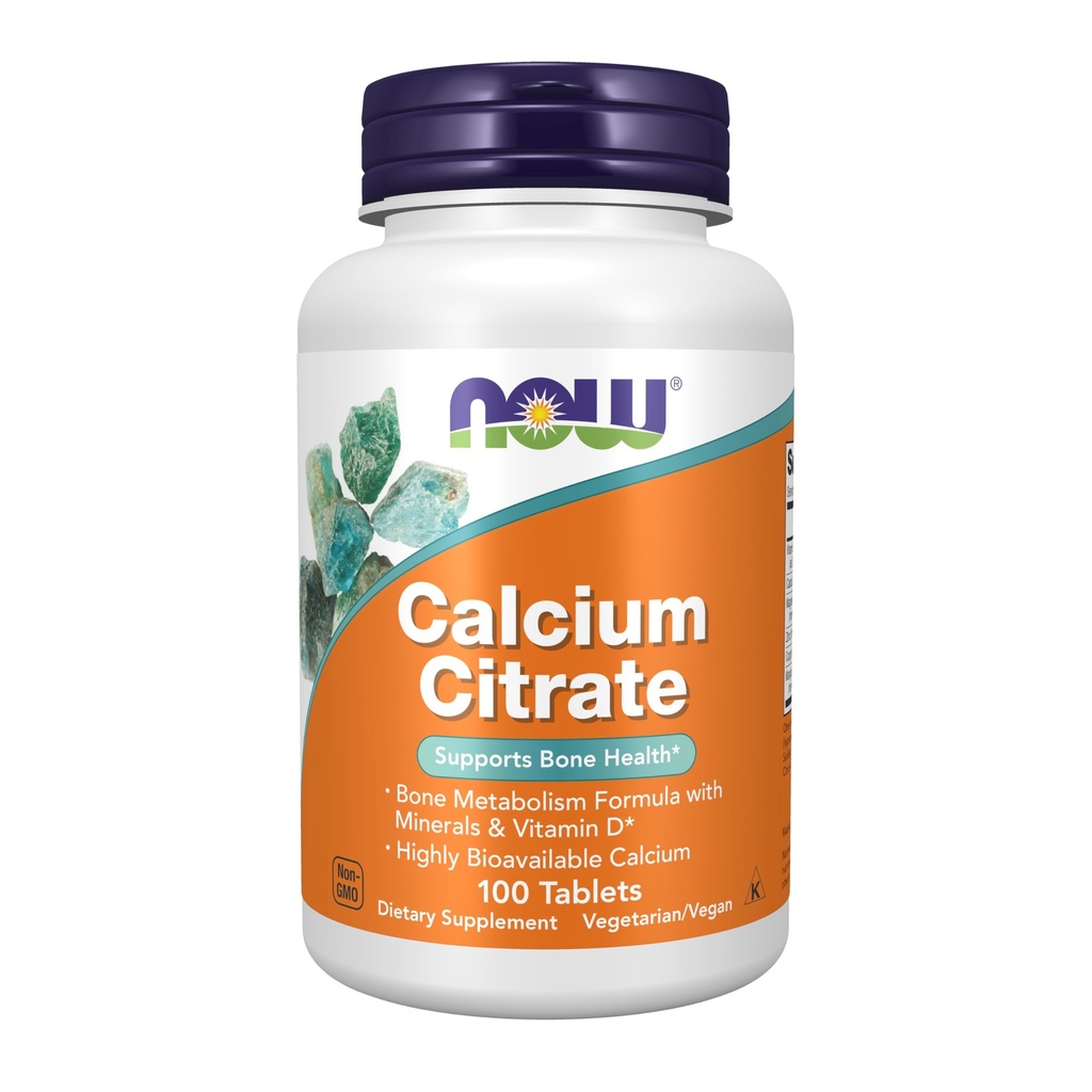 Citrate de calcium avec minéraux et D, 100 comprimés, maintenant aliments