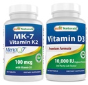 Meilleurs naturels vitamine K2 (MK7) avec D3 et vitamine D3 10000 I