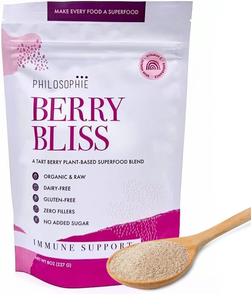 Philosophie Plant Based Superfood Powder - Vegan Protein Powder mit Reisprotein, Maca Root Powder & Acai Berry - Organic Dairy Free Superfood Blend - Protein Powder ohne künstliche Süßungsmittel