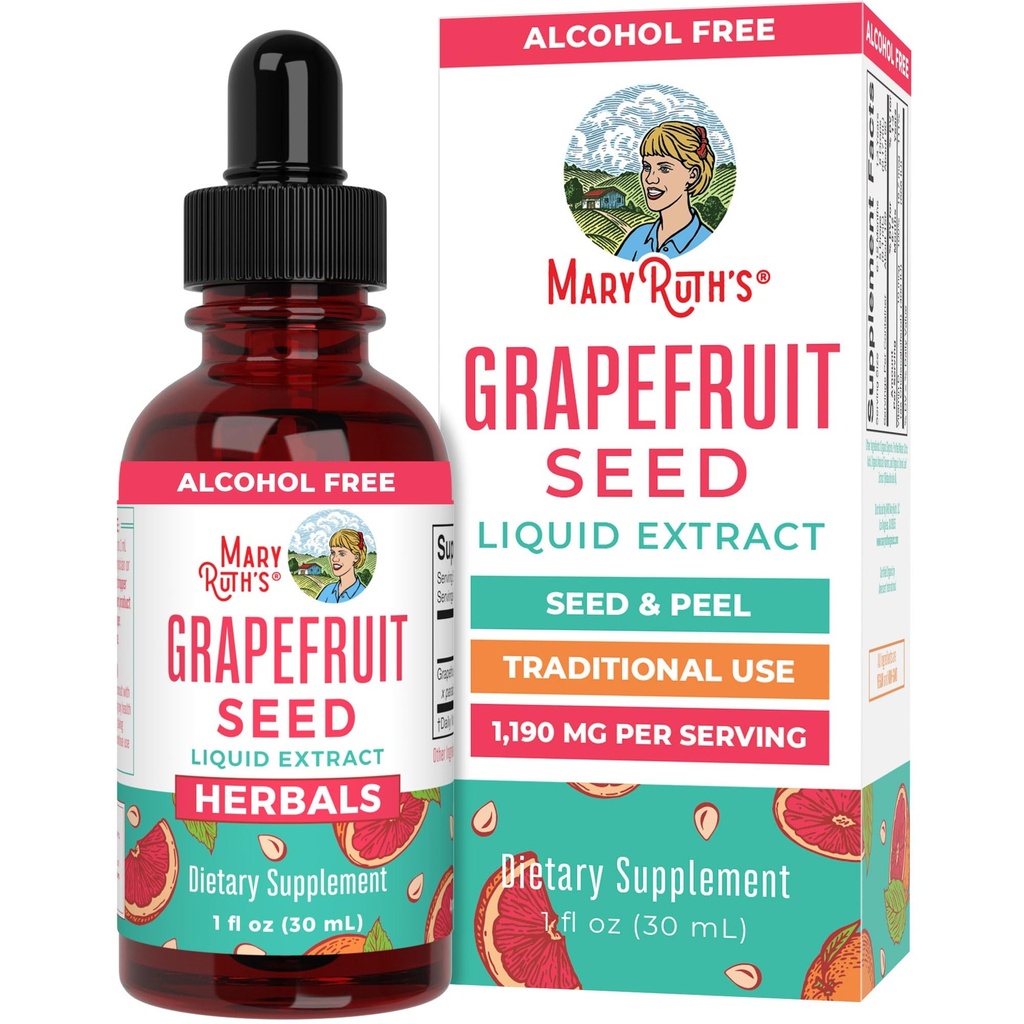 MaryRuth Organics Grapefruit Estratto di semi di pompelmo Gocce di olio di semi | Peel & Seed | Tinture di erbe Gocce liquide | Sugar Free | Vegan | Non-GMO | Gluten Free| Non aromaed | 30 Servings | 1 Fl Oz