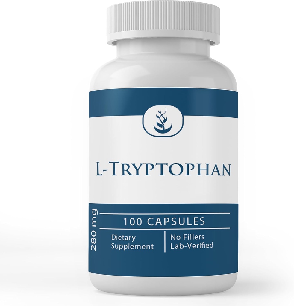 Ingredienti originali puri L-Tryptophan, (100 capsule) Sempre puri, nessun Additivi o Filler, verificati in laboratorio